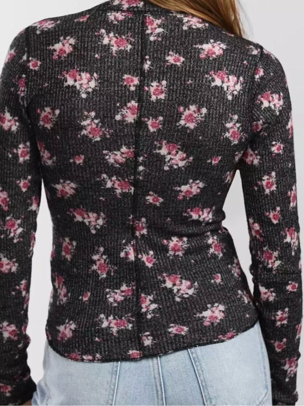 Free People One Of The Girls Printed Black Combo Shirt. NWT - Picture 4 of 5